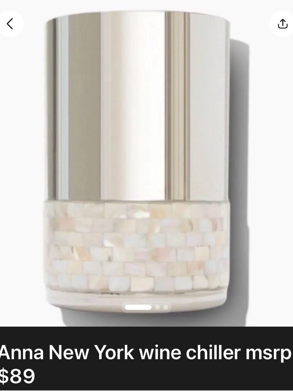 ANNA New York Iridescent Mother-of-Pearl Wine Chiller - Cream & Silver